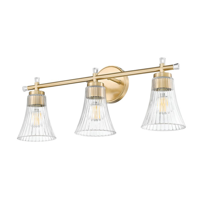 Z-Lite Belle 3 Light Vanity, Modern Gold/Clear