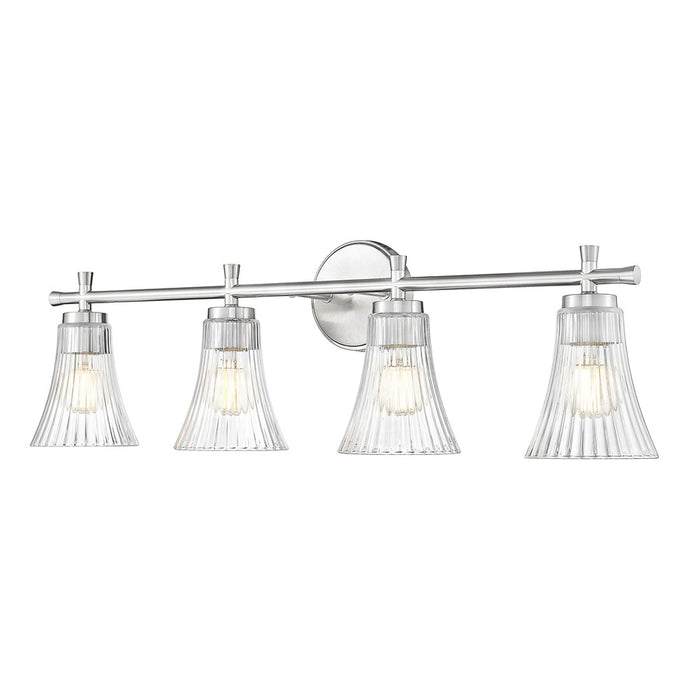 Z-Lite Belle 4 Light Vanity, Brushed Nickel/Clear - 7519-4V-BN