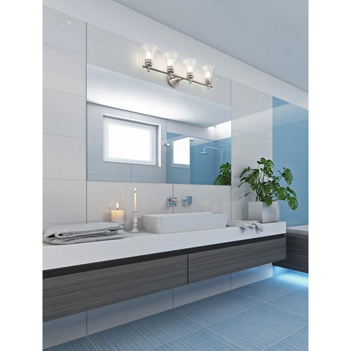 Z-Lite Belle 4 Light Vanity, Brushed Nickel/Clear