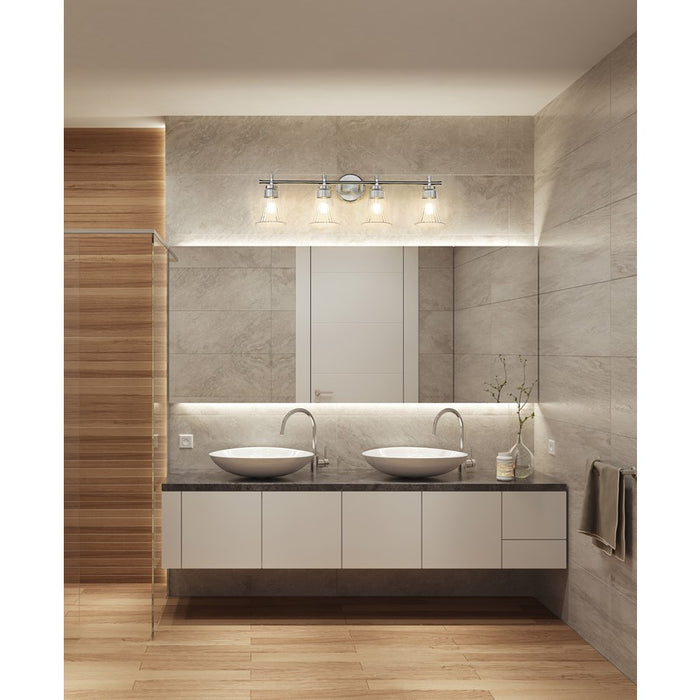 Z-Lite Belle 4 Light Vanity, Brushed Nickel/Clear