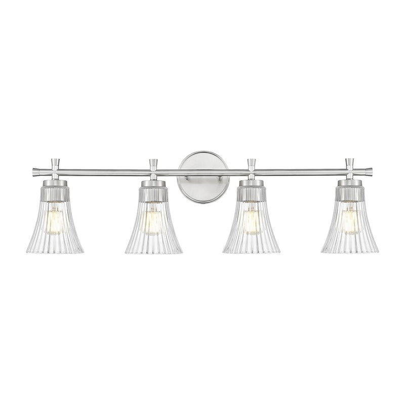 Z-Lite Belle 4 Light Vanity, Brushed Nickel/Clear