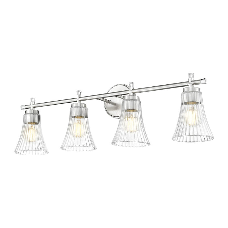 Z-Lite Belle 4 Light Vanity, Brushed Nickel/Clear