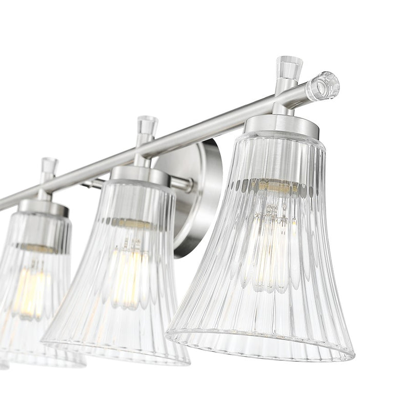 Z-Lite Belle 4 Light Vanity, Brushed Nickel/Clear