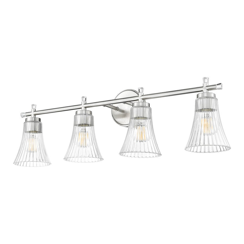 Z-Lite Belle 4 Light Vanity, Brushed Nickel/Clear