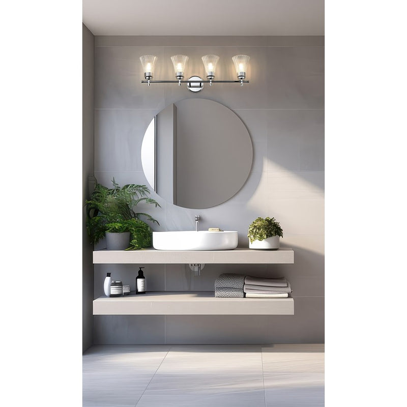Z-Lite Belle 4 Light Vanity, Chrome/Clear