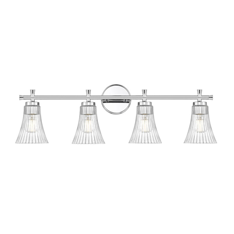 Z-Lite Belle 4 Light Vanity, Chrome/Clear