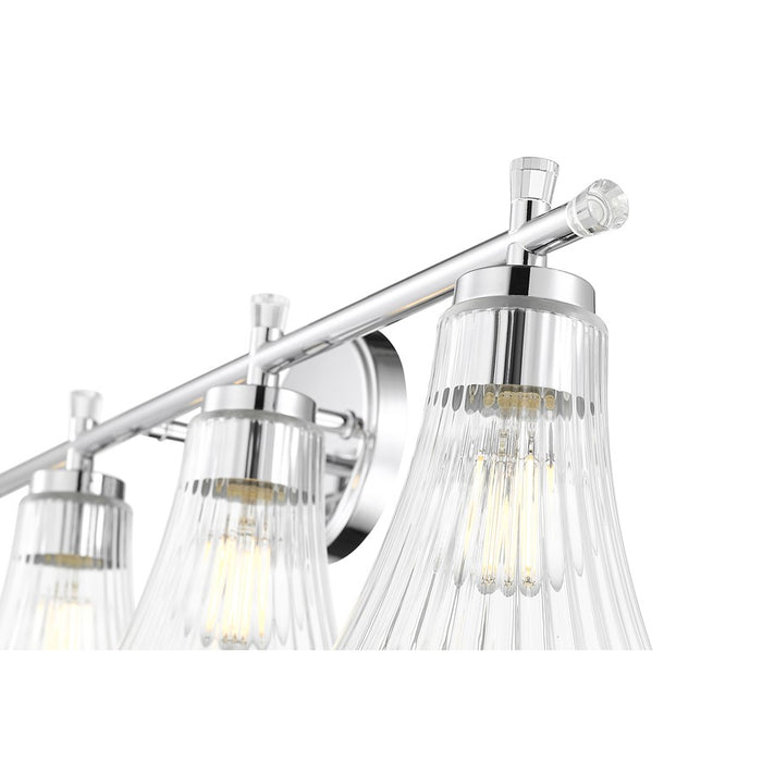 Z-Lite Belle 4 Light Vanity, Chrome/Clear