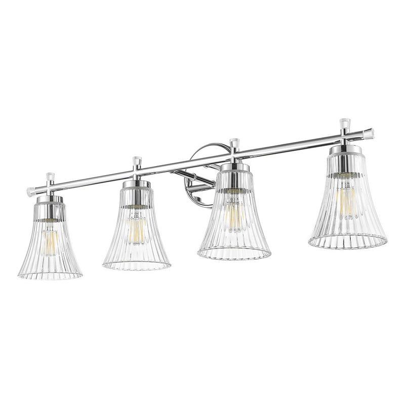 Z-Lite Belle 4 Light Vanity, Chrome/Clear