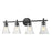 Z-Lite Belle 4 Light Vanity, Matte Black/Clear - 7519-4V-MB