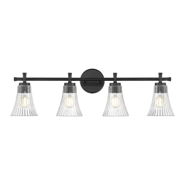 Z-Lite Belle 4 Light Vanity, Matte Black/Clear