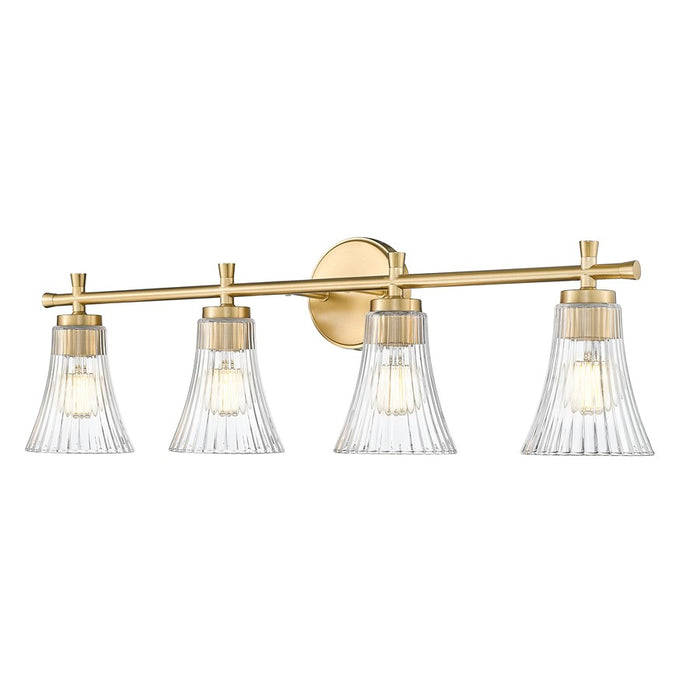 Z-Lite Belle 4 Light Vanity, Modern Gold/Clear - 7519-4V-MGLD