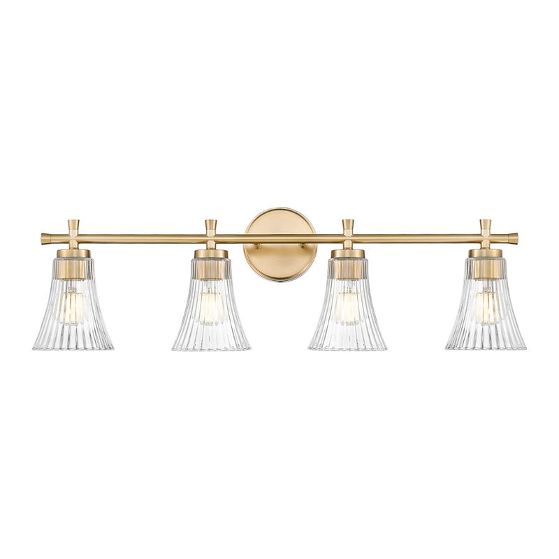 Z-Lite Belle 4 Light Vanity, Modern Gold/Clear