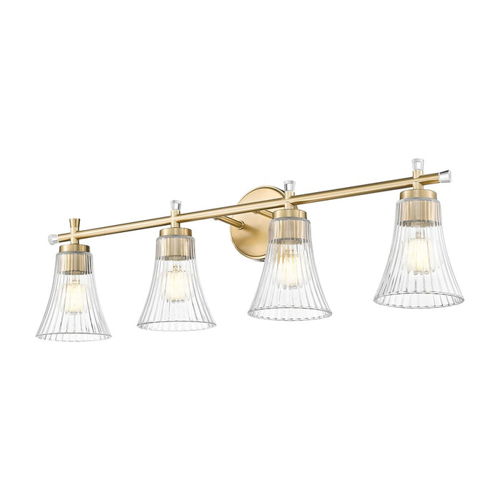 Z-Lite Belle 4 Light Vanity, Modern Gold/Clear