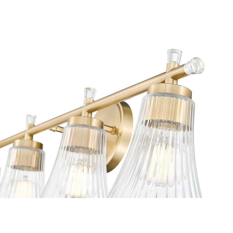 Z-Lite Belle 4 Light Vanity, Modern Gold/Clear
