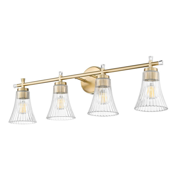Z-Lite Belle 4 Light Vanity, Modern Gold/Clear