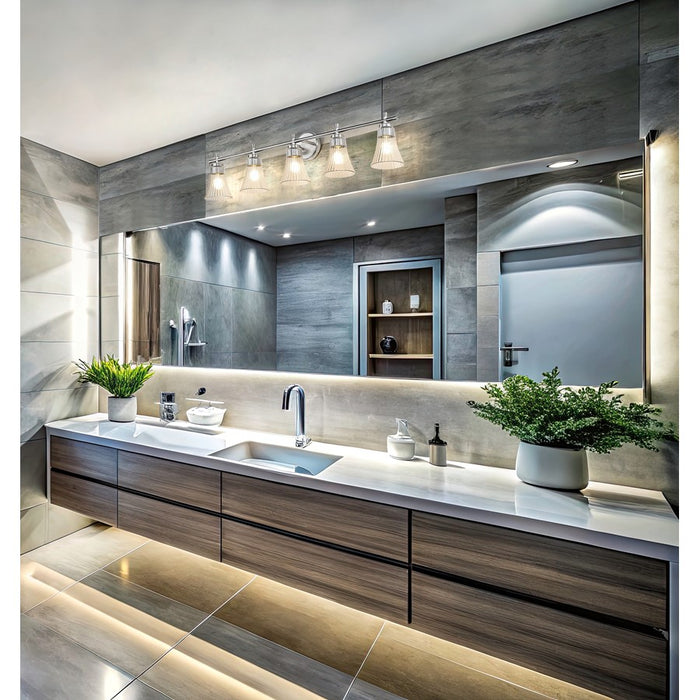 Z-Lite Belle 5 Light Vanity, Brushed Nickel/Clear