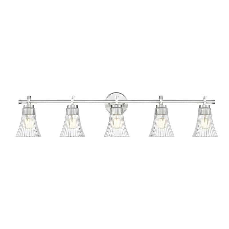 Z-Lite Belle 5 Light Vanity, Brushed Nickel/Clear