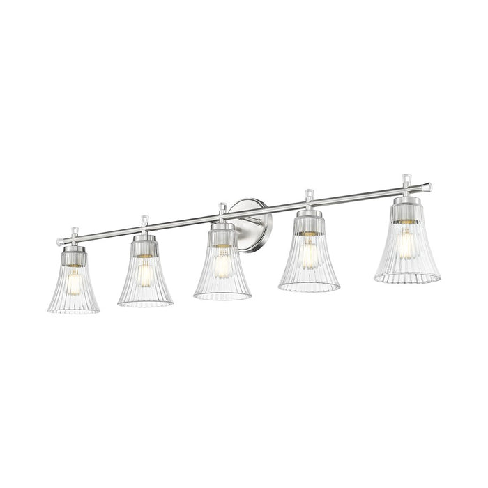 Z-Lite Belle 5 Light Vanity, Brushed Nickel/Clear