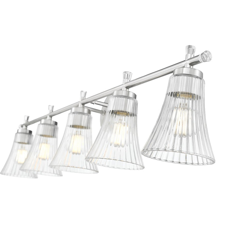 Z-Lite Belle 5 Light Vanity, Brushed Nickel/Clear