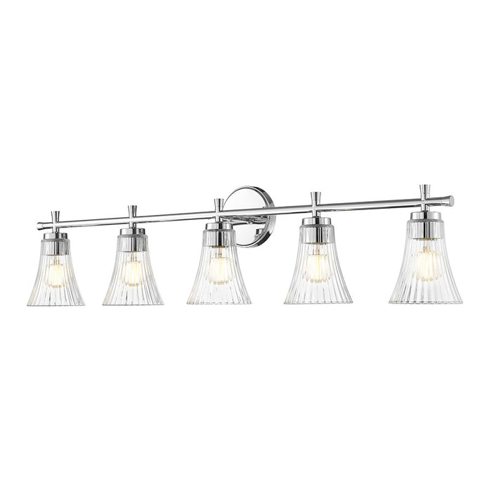 Z-Lite Belle 5 Light Vanity, Chrome/Clear - 7519-5V-CH
