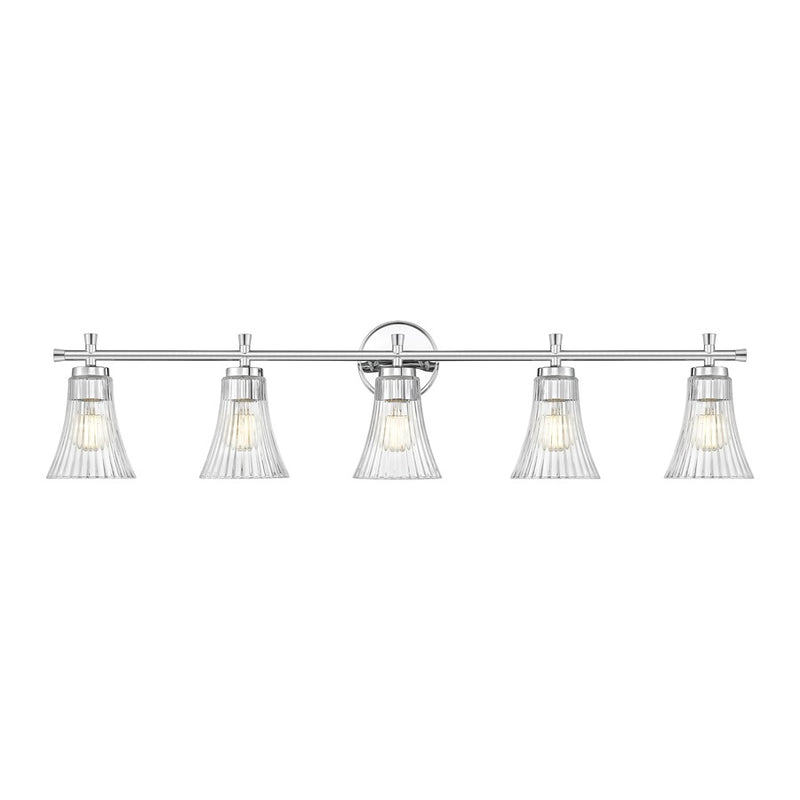 Z-Lite Belle 5 Light Vanity, Chrome/Clear