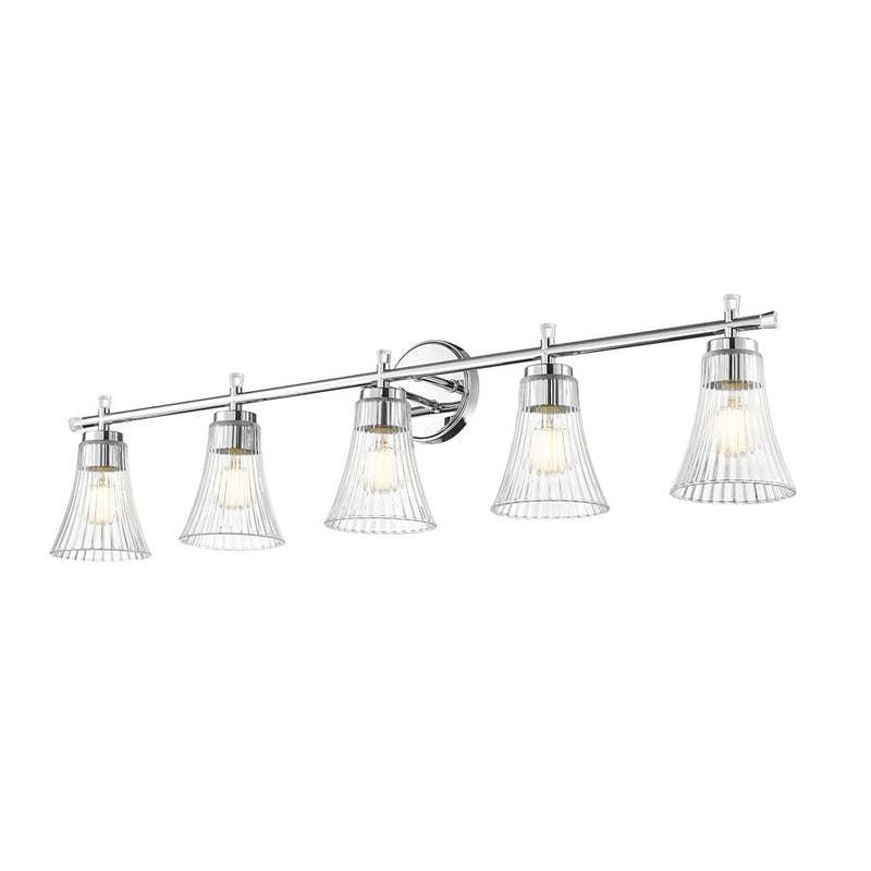 Z-Lite Belle 5 Light Vanity, Chrome/Clear