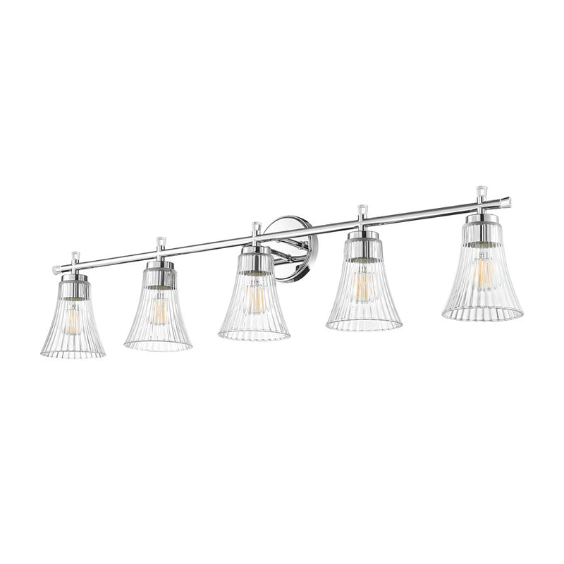 Z-Lite Belle 5 Light Vanity, Chrome/Clear