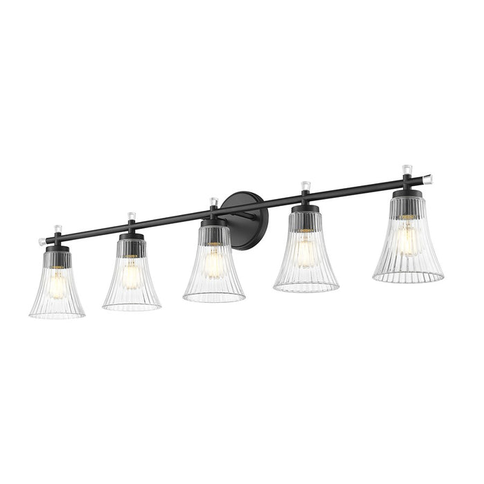 Z-Lite Belle 5 Light Vanity, Matte Black/Clear