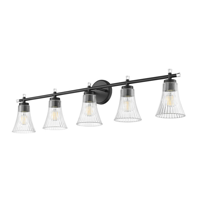 Z-Lite Belle 5 Light Vanity, Matte Black/Clear