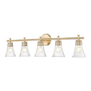 Z-Lite Belle 5 Light Vanity, Modern Gold/Clear - 7519-5V-MGLD