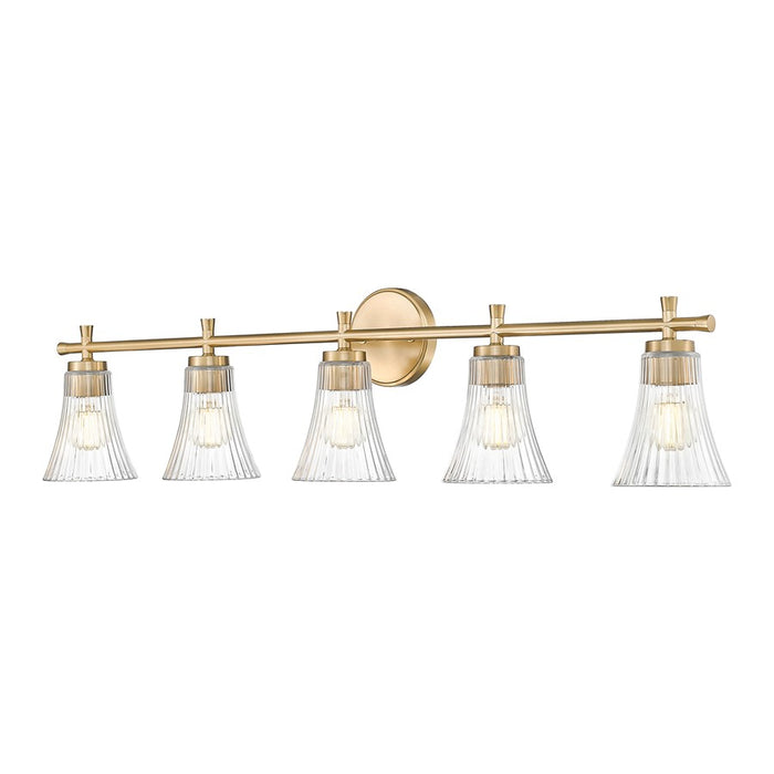 Z-Lite Belle 5 Light Vanity, Modern Gold/Clear - 7519-5V-MGLD