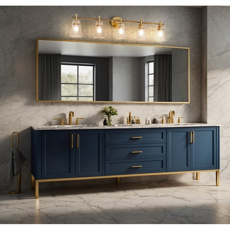 Z-Lite Belle 5 Light Vanity, Modern Gold/Clear