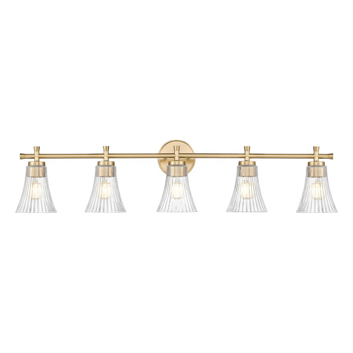 Z-Lite Belle 5 Light Vanity, Modern Gold/Clear