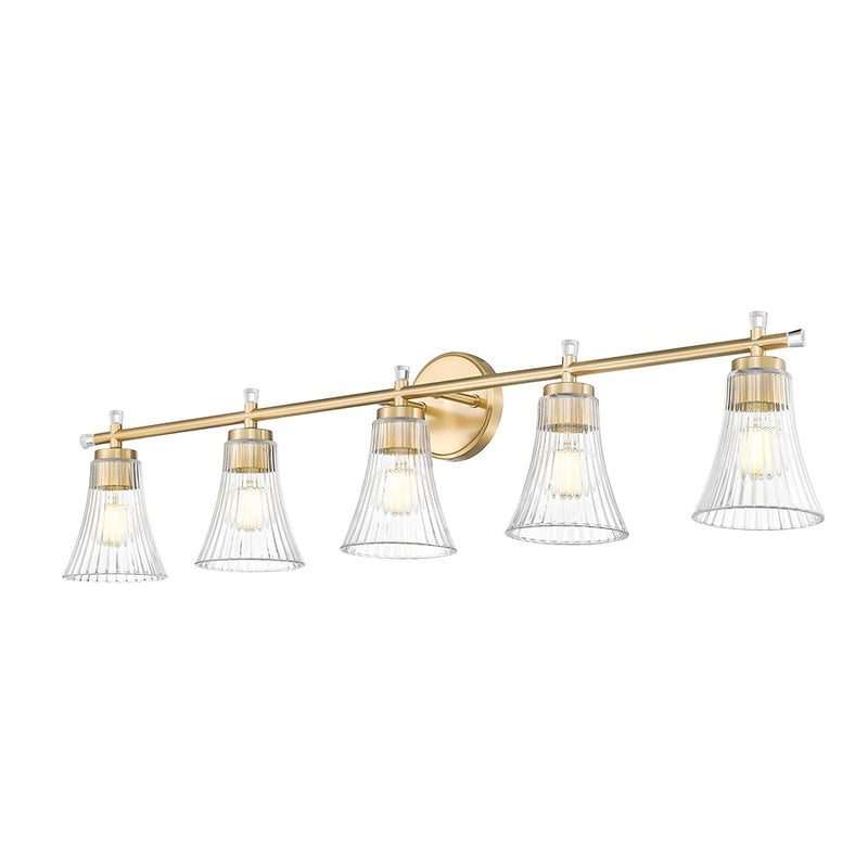 Z-Lite Belle 5 Light Vanity, Modern Gold/Clear