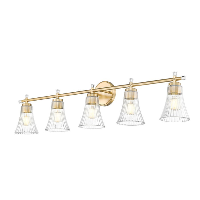 Z-Lite Belle 5 Light Vanity, Modern Gold/Clear