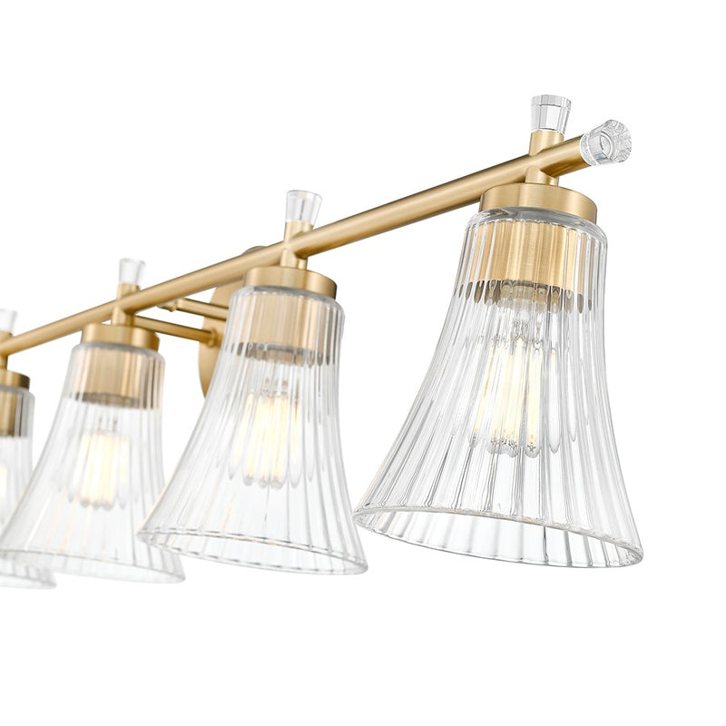Z-Lite Belle 5 Light Vanity, Modern Gold/Clear