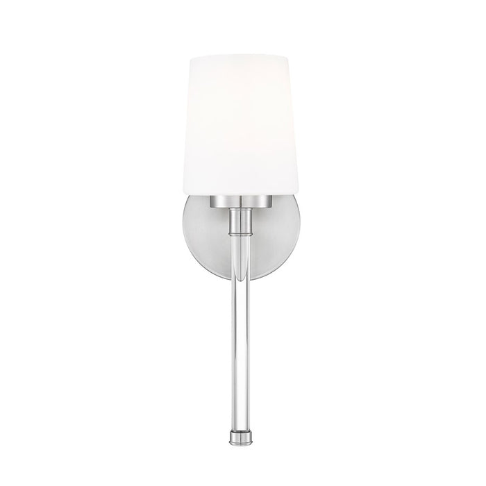 Z-Lite Henri 1 Light Wall Sconce, Brushed Nickel/White Opal