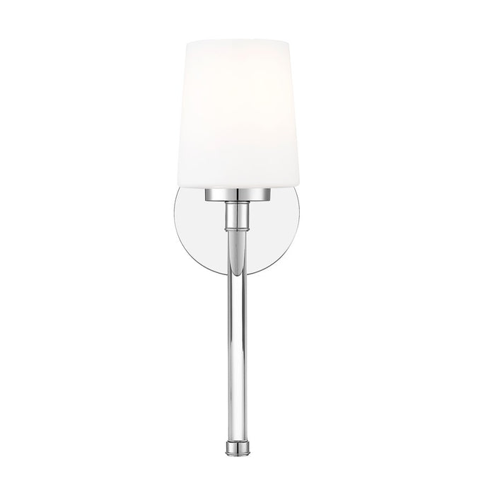 Z-Lite Henri 1 Light Wall Sconce, Chrome /White Opal