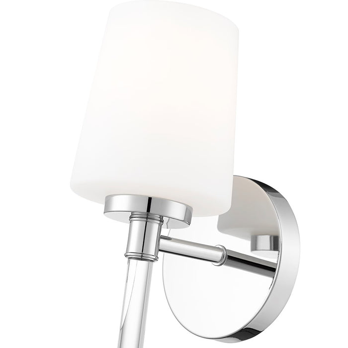 Z-Lite Henri 1 Light Wall Sconce, Chrome /White Opal