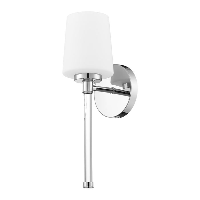 Z-Lite Henri 1 Light Wall Sconce, Chrome /White Opal