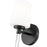 Z-Lite Henri 1 Light Wall Sconce, Matte Black/White Opal