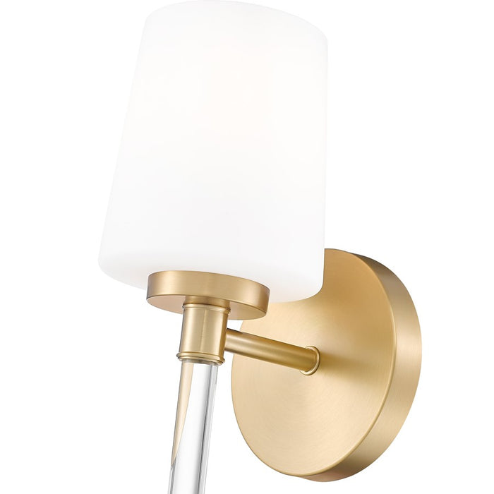 Z-Lite Henri 1 Light Wall Sconce, Modern Gold/White Opal