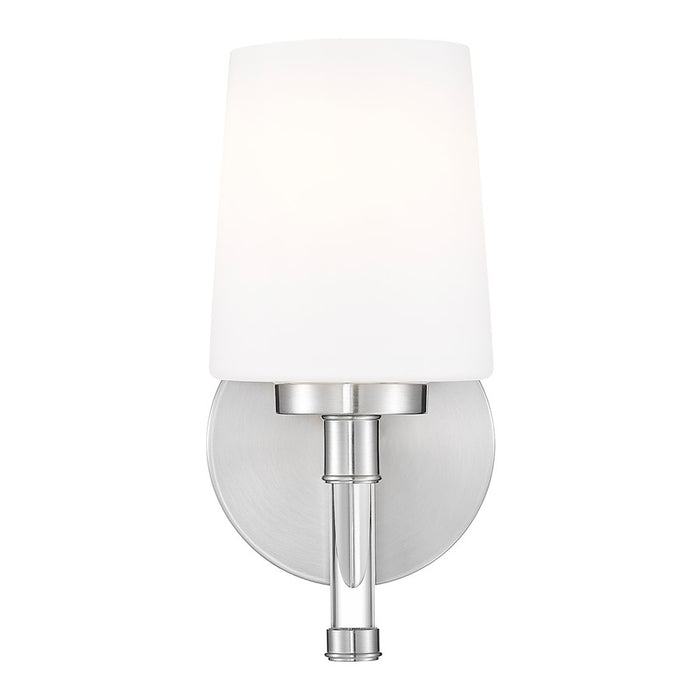 Z-Lite Henri 1 Light Vanity, Brushed Nickel/White Opal