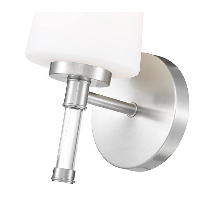 Z-Lite Henri 1 Light Vanity, Brushed Nickel/White Opal
