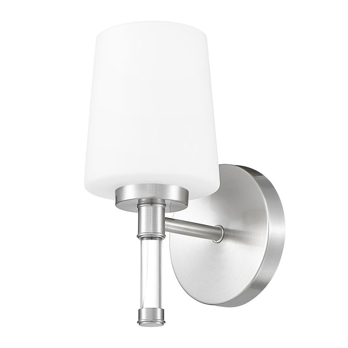Z-Lite Henri 1 Light Vanity, Brushed Nickel/White Opal