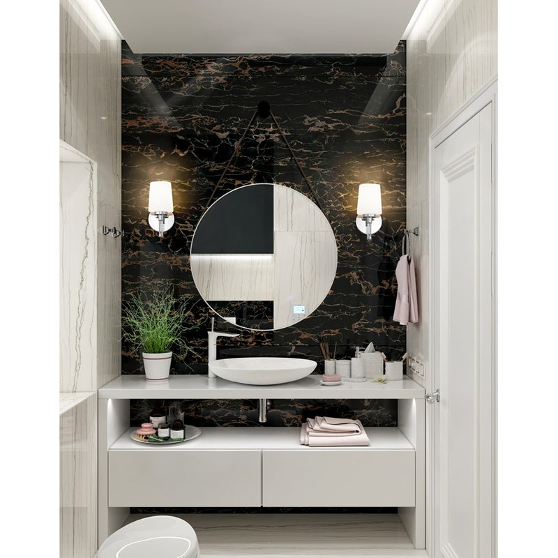 Z-Lite Henri 1 Light Vanity, Chrome /White Opal