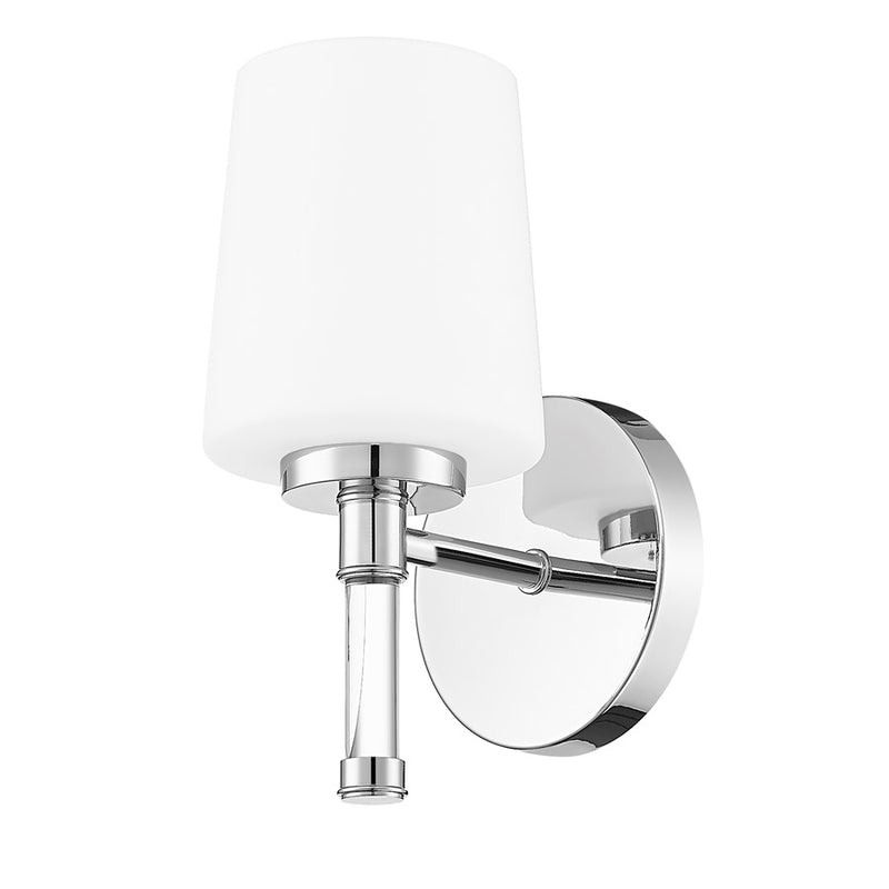 Z-Lite Henri 1 Light Vanity, Chrome /White Opal