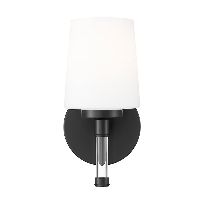 Z-Lite Henri 1 Light Vanity, Matte Black/White Opal