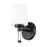 Z-Lite Henri 1 Light Vanity, Matte Black/White Opal