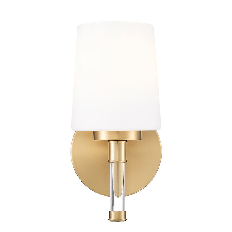 Z-Lite Henri 1 Light Vanity, Modern Gold/White Opal